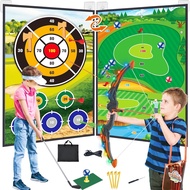 4 in 1 Golf Bow and Arrow Game Mat Set for Kids, Bow and Arrow for Kids with Target, Indoor Golf Gam