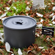 Single Pot Portable Outdoor Picnic Soup Pot Boiling Water Cookware Picnic Set Pot Hot Pot Camping Ca