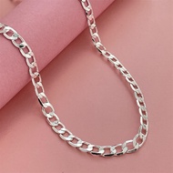 Silver Plated 6mm One to One Side Necklace 40-75CM