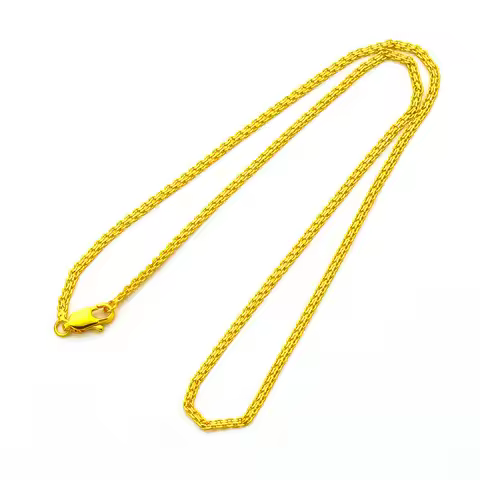 Double-Row Women's Fashion Necklace 45cm 60cm 24K Gold AU999 - 24K/AU999 pure gold, trendy double-ro