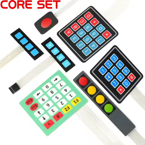1*2 3 4 5 Key Button Membrane Switch 3*4 4X5 Matrix Array Keyboard 1X6 Keypad with LED Control Panel