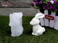 【悠立固】Y641  3D兔子矽膠模具 立體縫線兔矽膠模具 直耳兔手工皂模 卡通公仔模具 桌擺鏡面硅胶模具 滴膠模具