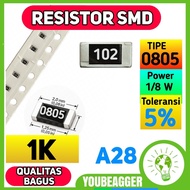 SMD Resistor 1K 102 0805 5% 1/8W