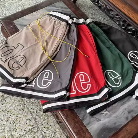 American Streetwear Rhude Shorts Multiple Colors Breathable Loose Mesh Casual Sports Shorts