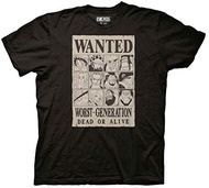Ripple Junction One Piece Men's Short Sleeve T-Shirt Wanted Dead Or Alive Worst Generation Bounty Po