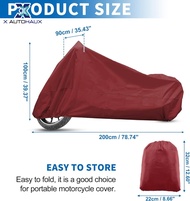 X AUTOHAUX Motorcycle Cover All Season Universal Weather Waterproof Sun Outdoor Protection with Stor