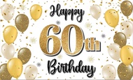 5x3ft Happy 60th Birthday Photography Background Cheers to Sixty Years Old Birthday Home Wall Photoprop Backdrop,60th Birthday Party Decorations