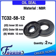 Oil Seal TC32-58-12 Rubber TC (NBR) Inner Hole 32 Outer Diameter 58 Thickness 12 Mm TC32x58x12 Mm.