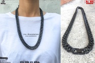 สร้อยคอดำด้าน12มิล สวมคอได้ necklace hiphop สแตนเลสแท้ Stainless แฟชั่นชาย แฟชั่นผู้หญิง 316l allacc