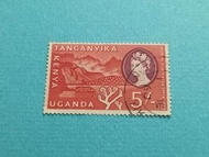 1960 Kenya, Uganda, Tanzania 5先令(Crater Lake & Mountains of the moon)