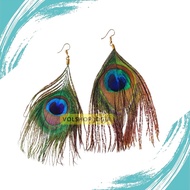 PEACOCK FEATHER EARRINGS ACCESSORIES FASHION BEAUTIFUL PEACOCK FEATHER EARRINGS CARNIVAL EARRINGS FO