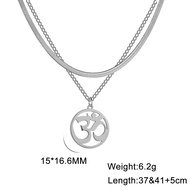 SKYRIM Stainless Steel OM Symbol Pendant Necklace OM Yoga Long Chain Necklace Jewelry for Women Men