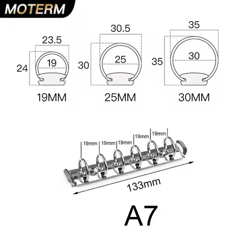 A7 Size Metal Spiral Rings Binder Clip With 2 Pairs of Screw For Diary Notebook Planner Binder Clip