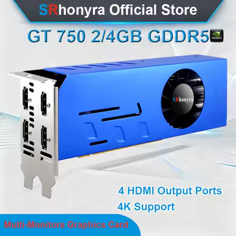 SRhonyra GeForce GTX1660S 1050 1050Ti 750 750Ti Multi-monitors Graphics Card,2/4/6GB 4HDMI GDDR5 4K 