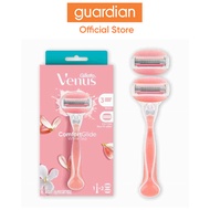 Gillette Venus Comfortglide White Tea Women's Razor Handle + 2 Refills