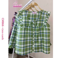 Bộ lửng nữ sát nách CM866 Comi Homewear chất kate