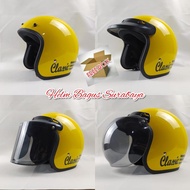 HELM BOGO CLASSIC GARIS RETRO KUNING DEWASA bukan cargloss,ink,jpn