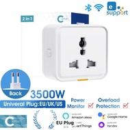 SMATRUL EWelink Smart Home EU Plug Socket Universal 16A Wifi Travel Adapter Power Monitor Timer APP 