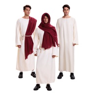 Pentas tarian Halloween menyembah pakaian Arab jubah panjang gembala retro cos pakaian pakaian perse