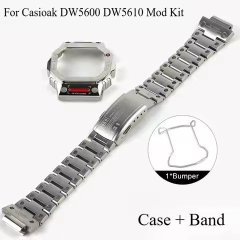 Titanium Alloy Refit Mod Kit For Casioak DW5600 DW5610 GW-M5610 Metal Watch Bezel Case Frame Steel B