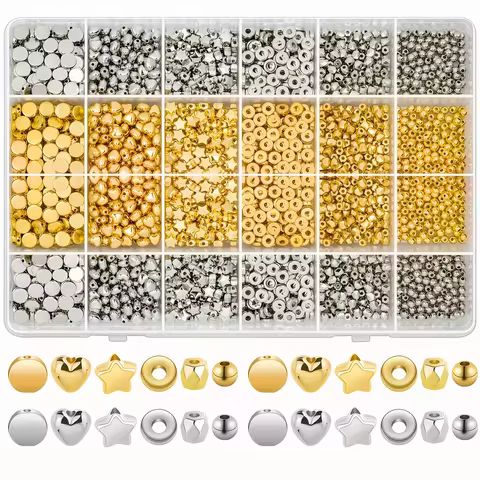 3050pcs/set Spacer bead set, various bracelet beads round beads star beads ，for DIY Jewelry Making B