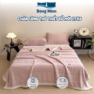 New design Soft Cotton rabbit fur blanket, size 2mx2m3, 1.7kg, thin and light