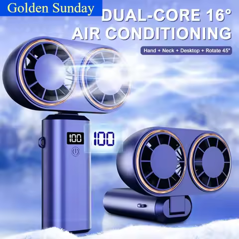 Portable Handheld Turbo Fan 100 Wind 3 Speeds Adjustable Mini Personal Fan Battery Operated double-h