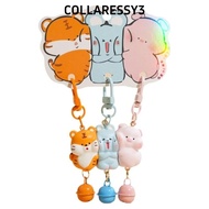 COLLARESSY3 3 Pcs Set Animal Keychain, Cartoon Resin Magnetic Snap Keychain, Charms Mini Magnetic Ke