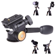 QZSD Q08 By Mastersat Aluminum Video Tripod Ball Head 3-way Fluid Head Rocker Arm with Quick Release