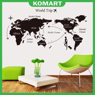 DIY World Map Wall Sticker Map Of The World Removable Kertas Dinding Rumah Wallpaper Home Decor Deco