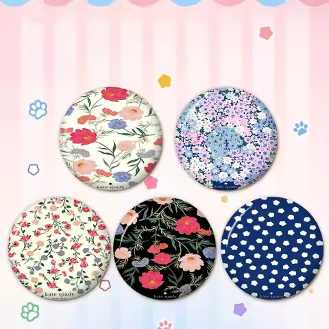 K-Kate S-Spade Flower Tinplate Soft Button Pin Brooch Metal Badge Custom Jewelry Accessories Hat Bag