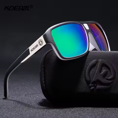 KDEAM New Mirror Sunglasses Men Sports Eyewear Women Polarized Big Size Sun Glasses UV400 Protection