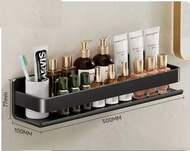 DDS - 免打孔浴室掛架、置物架【黑色不銹鋼50cm】#N240_007_044