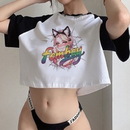 Femboy crop top Grunge 2000s cute summer 2025 corset Aesthetic shoujo girl style woman t-shirt