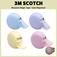 [3M] Scotch Macaron Magic Tape Cute Dispenser Set Matte Finish Invisible Writing Tape Office School 