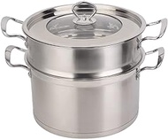 WZHZJ 26CM Multifunction Stainless Steel Double Layer Food Steamer Pot Stockpot Cookware Household Cooking Tool