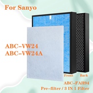 For Sanyo Air Purifier ABC-VW24 ABC-VW24A ABC-FAH94 Replacement 3 in 1 Antibacterial HEPA Combined A