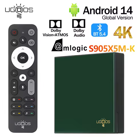 UGOOS SK4 Pro Smart TV BOX Android 14 S905X5M-K Quad core ARM Cortex-A55 LPDDR4 4GB 64GB BT5.4 Set T