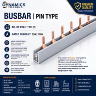 Comb Busbar 2P 63A–100A | Copper Conductive Bar for Circuit Breaker | Electrical Distribution Bar