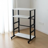 Standing Desk Adjustable Computer Workstation Mobile Office Desk with Storage Shelves Ergonomic Roll