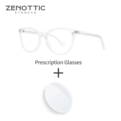 ZENOTTIC Butterfly Prescription Eyeglasses Trendy Square Progressive Optical Eyewear For Men Women A
