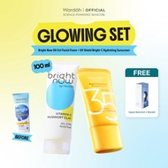 NEW WARDAH Paket Face Wash Gentle Low Ph Lightening Sunscreen UV Shield SPF 35 SPF 50 Sabun Cuci Muk
