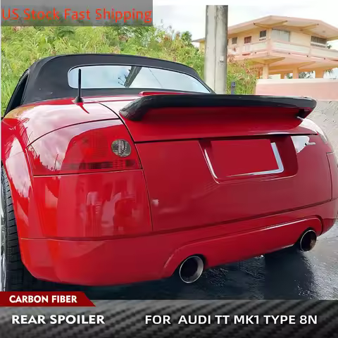 Car Rear Trunk Spoiler Wing for Audi TT Quattro Mk1 Type 8N 1998-2006 Real Carbon Fiber Rear Trunk R