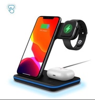 Qi 3 合 1 無線快速充電器  Qi 3 in 1 Wireless Fast Charger (AirPods, Apple Watch &amp; Mobile Phone) 同時間差3部機