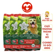 Combo 10 Túi Tiết Kiệm - 4Kg Thức Ăn Hạt Cho Chó Classic Pets Vị Bò Dành Cho Chó Lớn - Miki Petshop