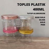 HS PACKAGING PET Plastic Jar Tube 400ml Aluminum Lid Silver Gold Rosegold Pink