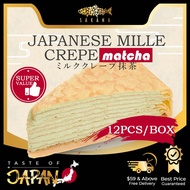SAKANA | Japanese Mille Crepe Matcha 12PCS -816G Dessert Sweets Cake