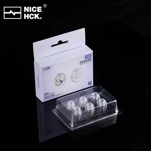 NiceHCK C03 Transparent Liquid Silicone Ear Tips Noise Isolating Soft Safe Eartips Earphone Accessor