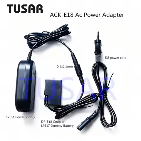 ACK E18 ACK-E18 AC Adapter DR E18 DR-E18 LP E17 Dummy Battery for Canon EOS R50V R100,R50 T6i T6s T7