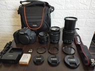 CANON 700D+3Lens+BATTERY+ SD CARD+BAG+STRAP+CHARGER+UV FILTER+ALL(TOUCHSCREEN)